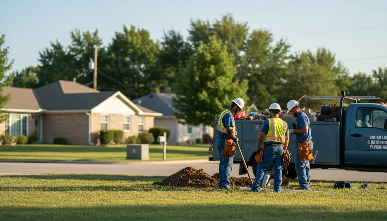 Residential water line and bathroom plumbing service in Thorndale, TX